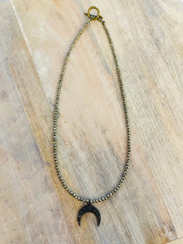 PYRITE | BLK DOUBLe CRESCENT MOON