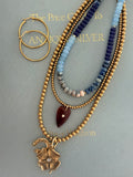 Gold Balls with Gemstone Heart