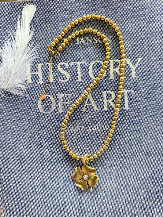Gold Ball | Clover Pendant