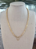 CZ Tennis Chain Charm Necklace