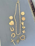 CZ Tennis Chain Charm Necklace